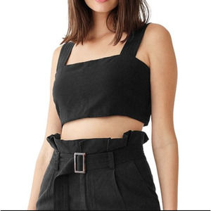 DL1961 'Zarda' Black Crop Buckle Top - M